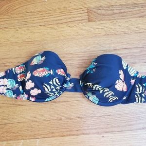 J. Crew Fish Bandeau Bikini Top.